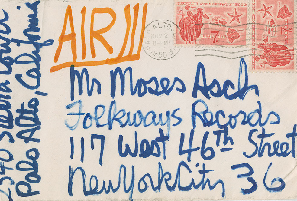 envelope addressed to Folkways